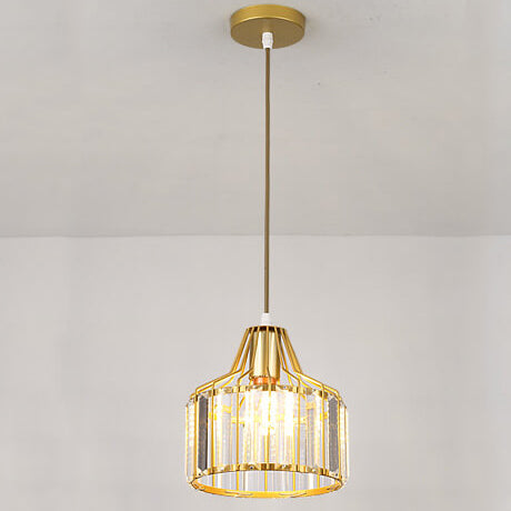 Modern Crystal Dome Semi-Flush Ceiling Light