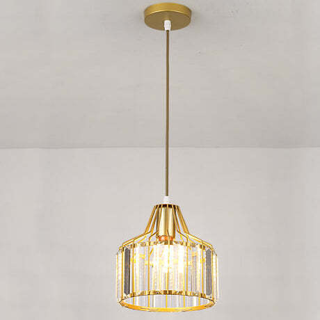 Modern Crystal Dome Semi-Flush Ceiling Light