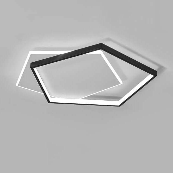 Minimalist Pentagonal LED Flush Mount Light