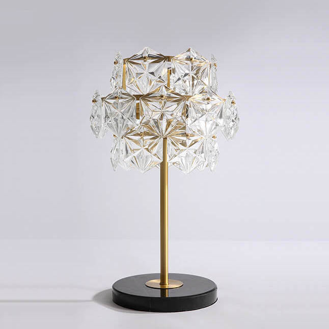 Modern Snowflake Glass Marble Base Lamp