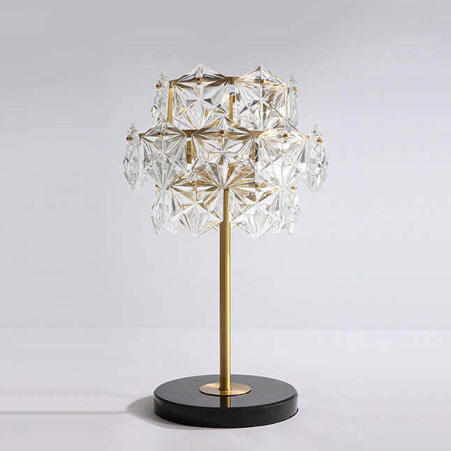Modern Snowflake Glass Marble Base Lamp