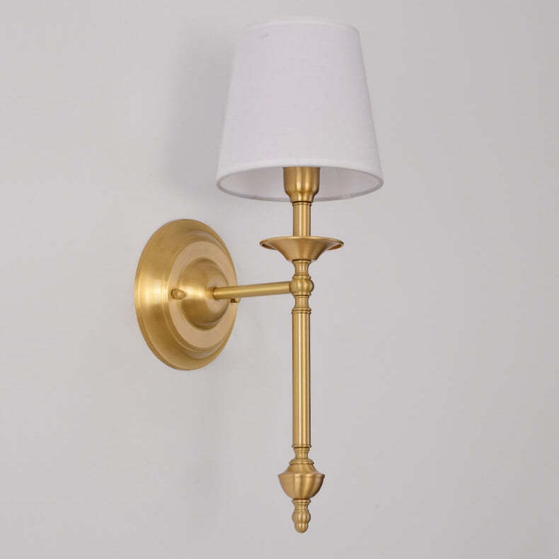 Modern Brass Fabric Wall Sconce