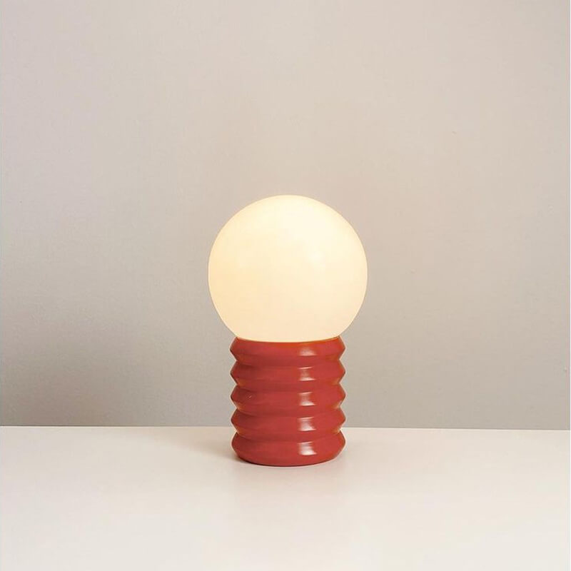 Vintage Orange Solid Glass Table Lamp