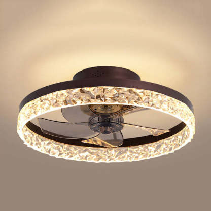 Modern Circle Ring LED Semi-Flush Ceiling Fan Light