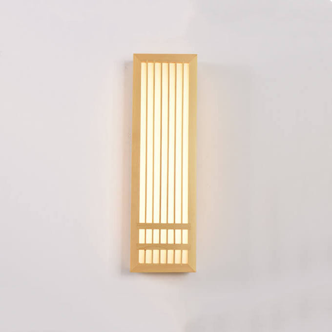 Simple Solid Wood Rectangular Japanese Sconce — Infinitely Dimmable / 110V-120V For US/CA