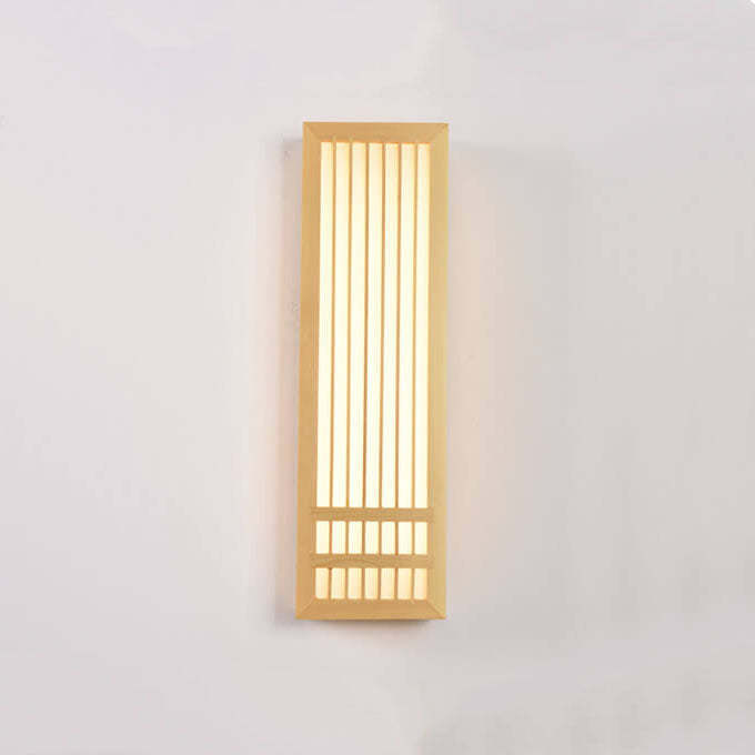 Simple Solid Wood Rectangular Japanese Sconce — Infinitely Dimmable / 110V-120V For US/CA