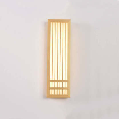 Simple Solid Wood Rectangular Japanese Sconce — Infinitely Dimmable / 110V-120V For US/CA