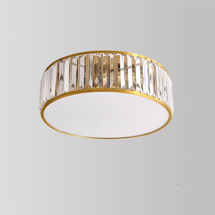 Modern Iron Crystal Round 3/4/5-Light Flush Mount