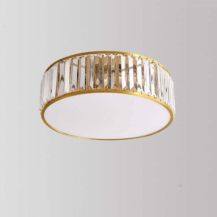 Modern Iron Crystal Round 3/4/5-Light Flush Mount