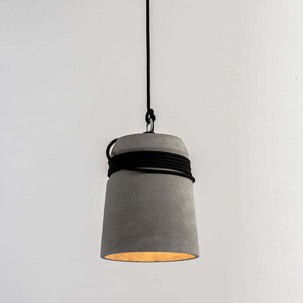 Industrial Cement Column Rope Pendant Light