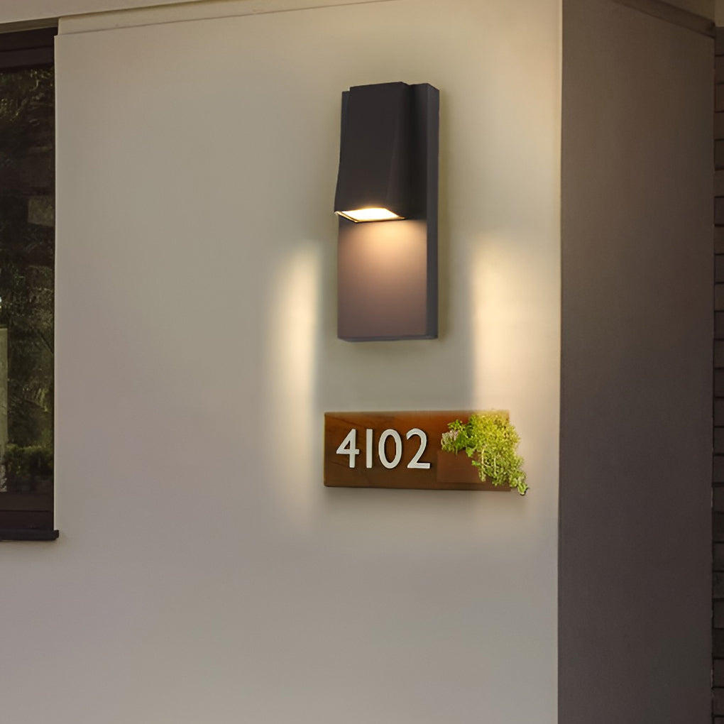 Modern rectangle metal aluminum outdoor wall lighting