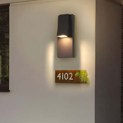 Rectangle Waterproof LED Black Modern Outdoor Wall Lamp Wall Light Fixture-Lighom