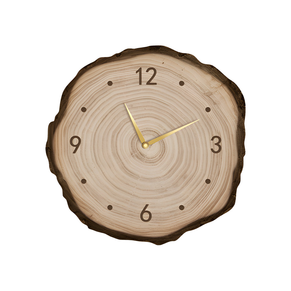 Rustic Wood Slice Clock with Remote