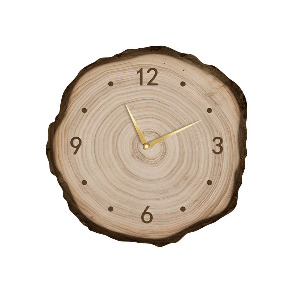 Rustic Wood Slice Clock with Remote