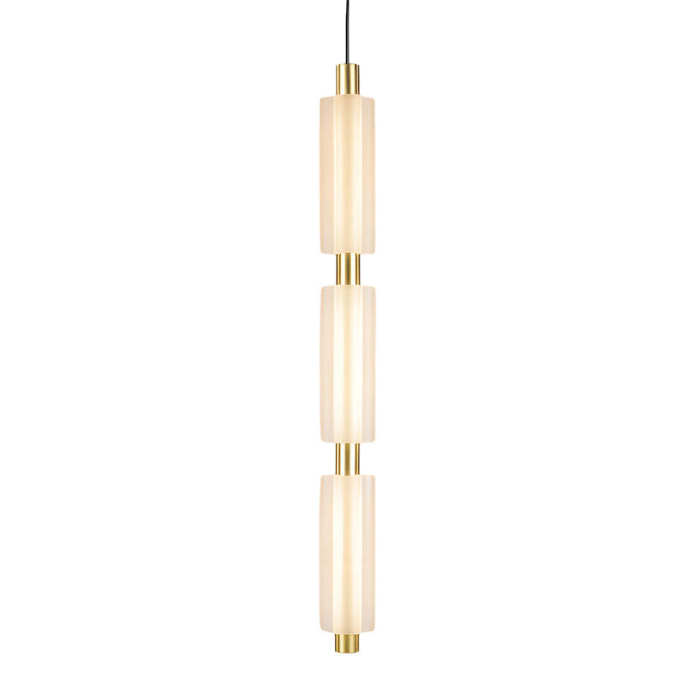1/2/3-Head Acrylic Cylinder Modern Pendant Light, Gold/Black