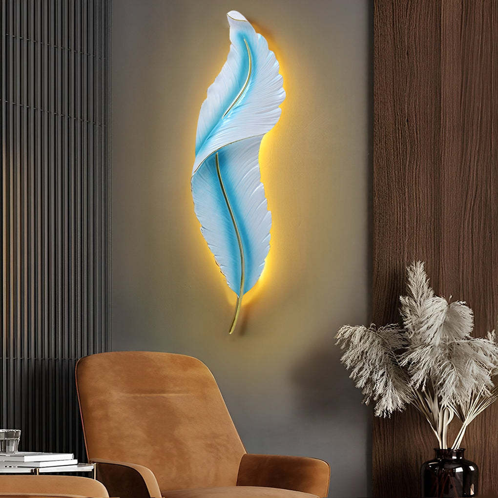 Creative Feather Wall Light LED White Luxury Modern Wall Sconce Lamp Lighting-Lighom
