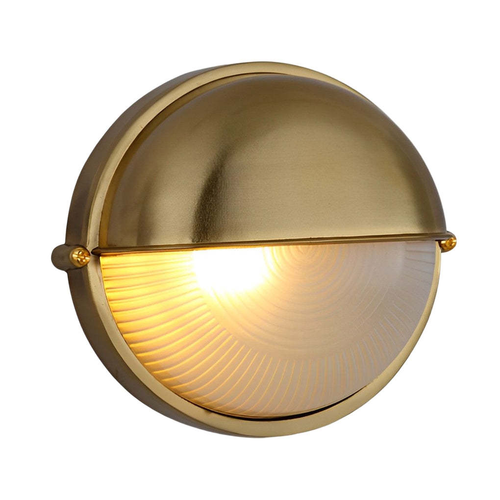Round Oval Cast Aluminum Glass Waterproof Retro Industrial Wall Lamp-Lighom