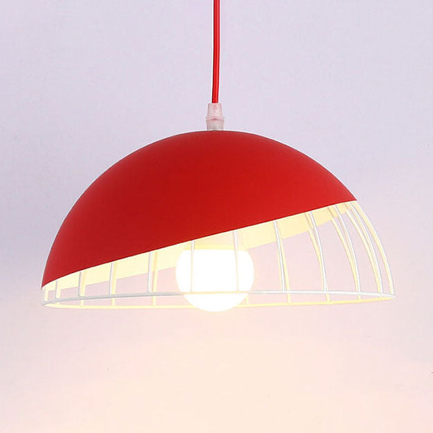 Nordic Macaron Aluminum Wire Dome Cage Pendant Light