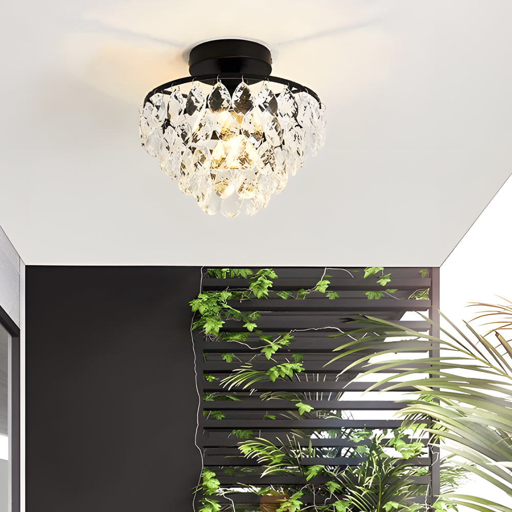 Round Crystal Black Modern Ceiling Chandelier