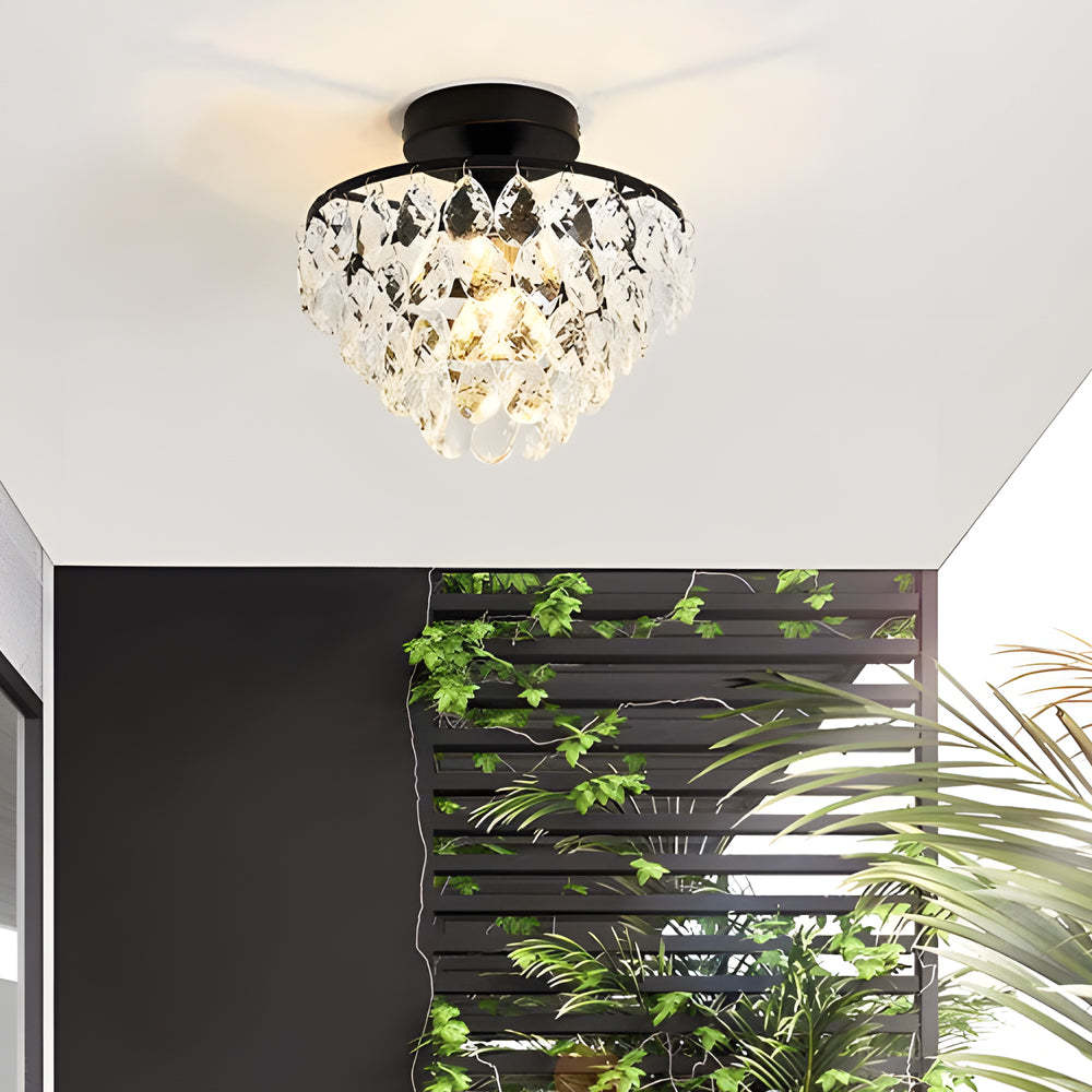 Round Crystal Black Modern Ceiling Chandelier