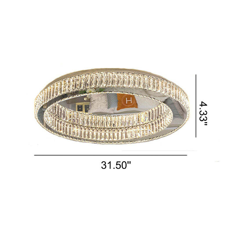 Modern Round Crystal LED Flush Mount Light