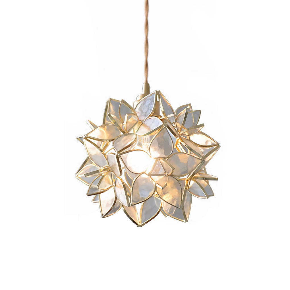 Glass Gardenia Petal Warm LED French Pendant Light