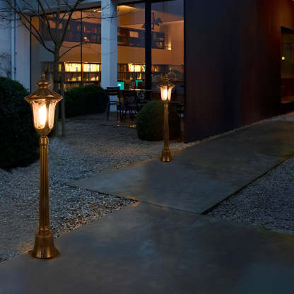 Retro Waterproof Aluminum LED Elegant Bronze European-Style Street Lights-Lighom