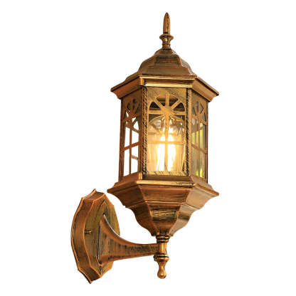 Waterproof LED Glass European-style Outdoor Wall Lamp Plug in Wall Sconce Lighting-Lighom