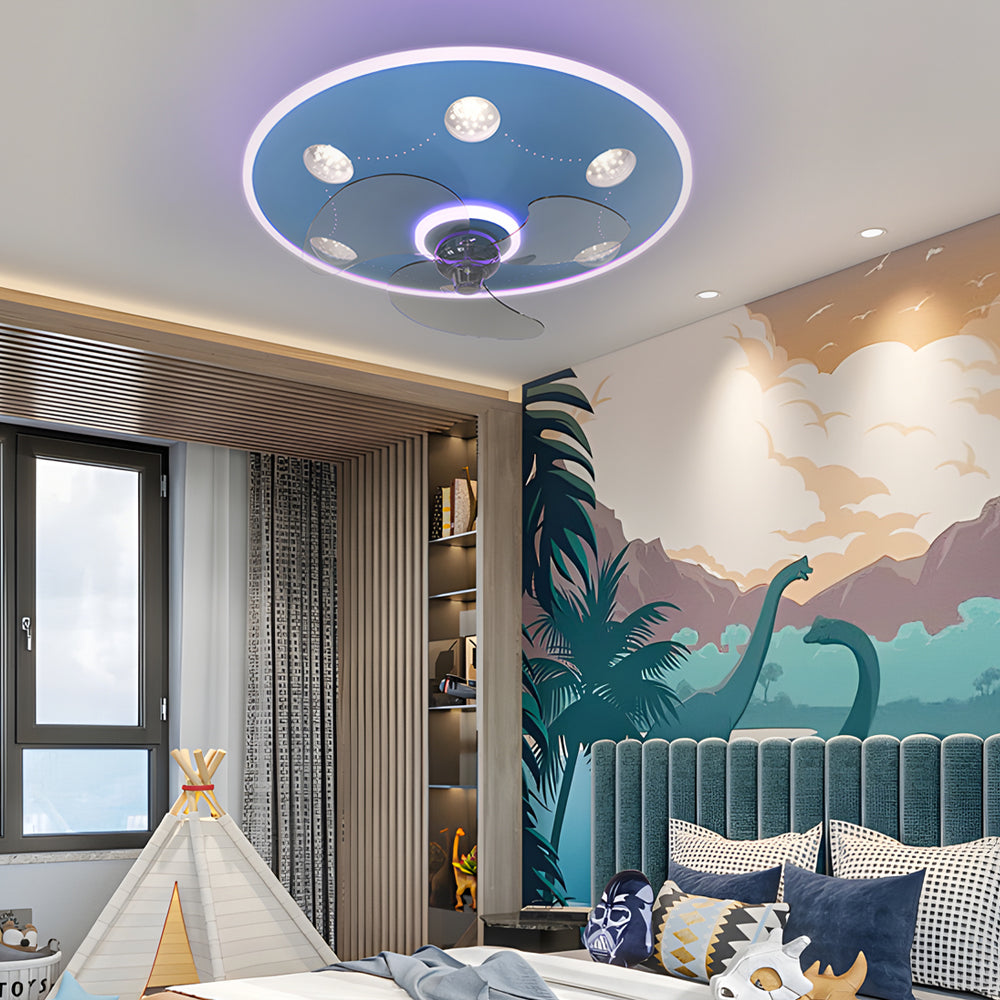 Round Acrylic 3-Step Dimming Modern Fan
