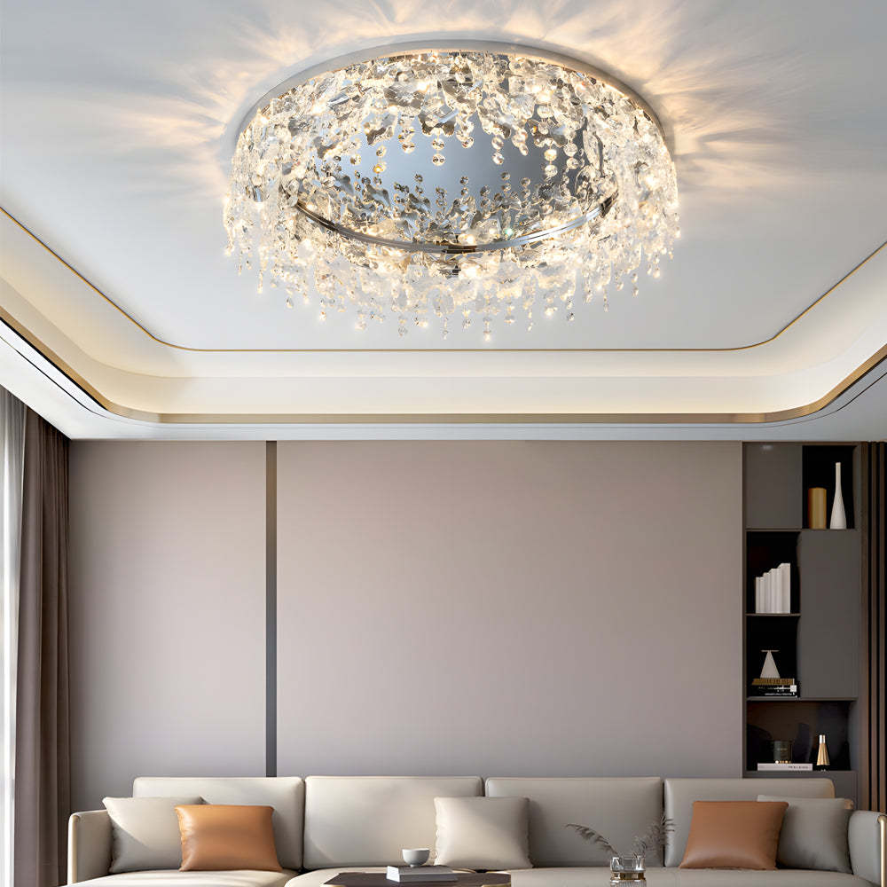 Round Crystal Tassel Modern Ceiling Lamp — 31.5''