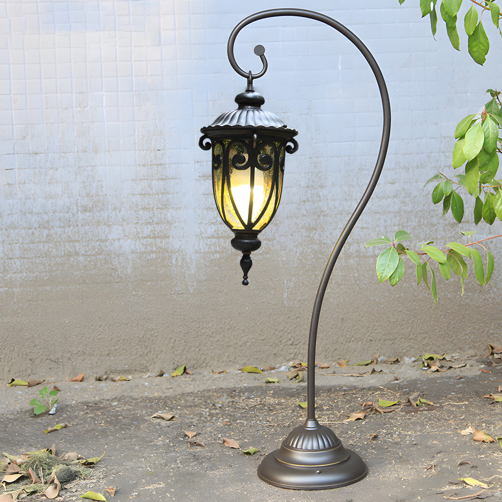 Waterproof Lantern Raindrops Glass Shade European Outdoor Lawn Lights-Lighom