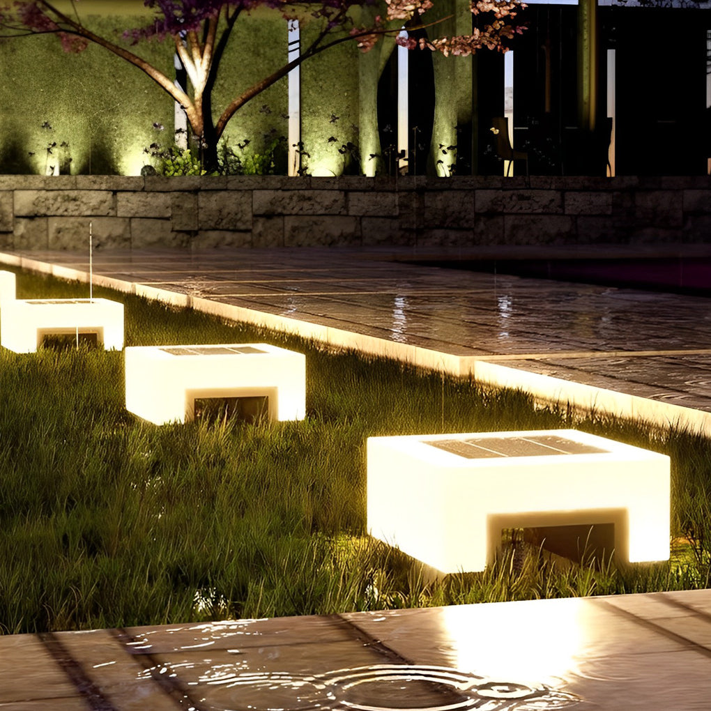 Minimalist Square Black Modern Solar Post Cap Light