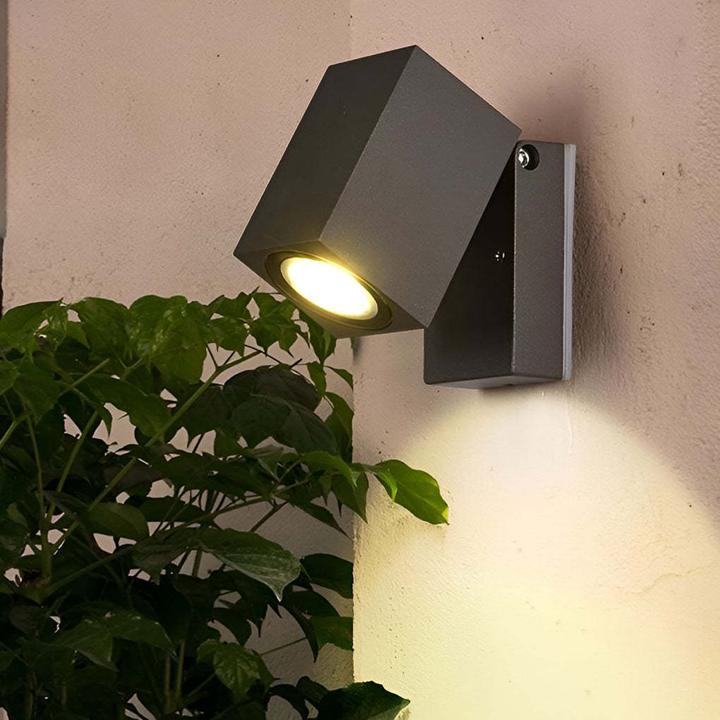 Square Adjustable Waterproof Motion Sensor LED Sconces Indoor Outdoor Wall Lamp Spot Lights-Lighom