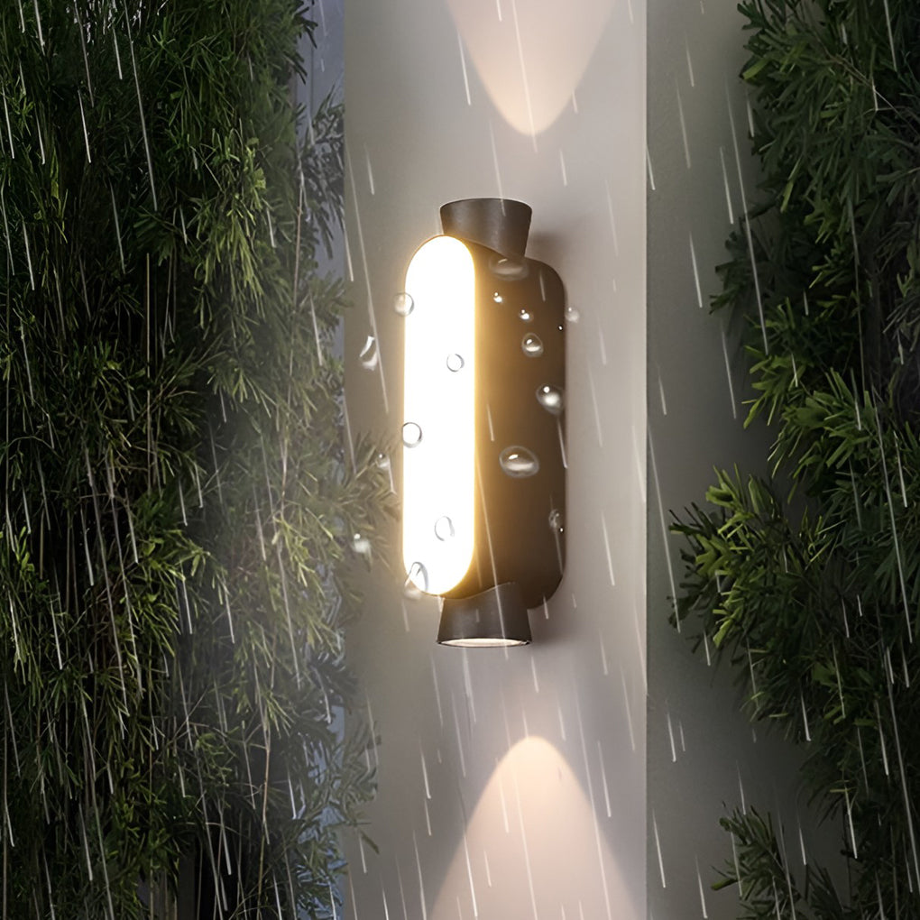 Waterproof LED Up and Down Lights Black Modern Outdoor Wall Sconce Lighting-Lighom
