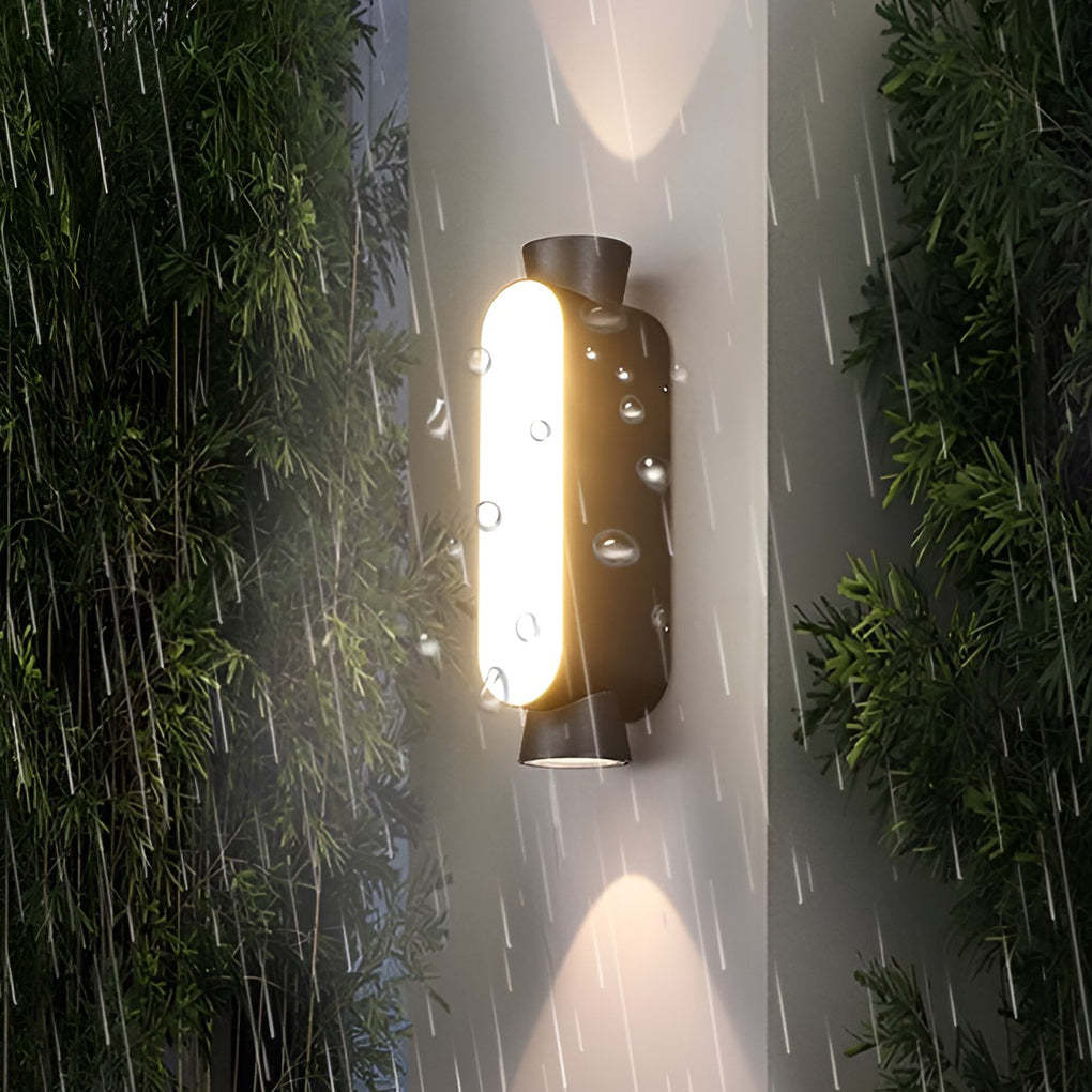Waterproof LED Up and Down Lights Black Modern Outdoor Wall Sconce Lighting-Lighom