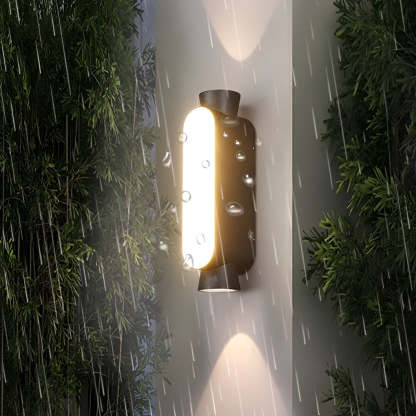 Waterproof LED Up and Down Lights Black Modern Outdoor Wall Sconce Lighting-Lighom