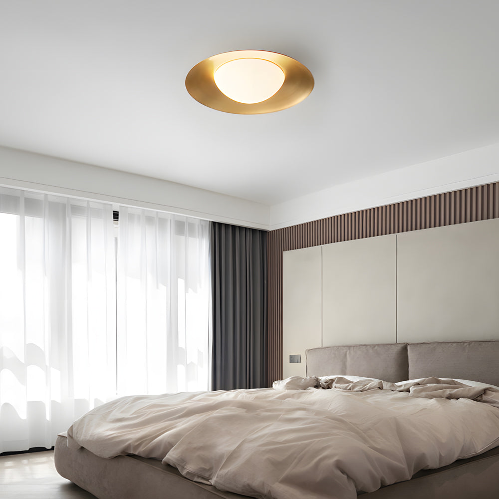 Modern cop round metal flush mount lighting — 13.8" Diameter / Matte Black
