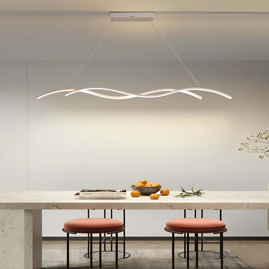 Double Wavy Minimalist LED Modern Chandelier