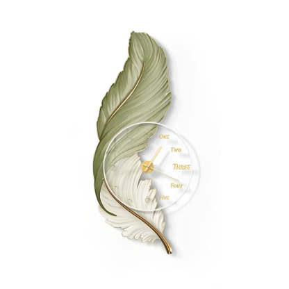 Feathers Painting Acrylic USB DC5V Round Wall Clock Wall Lamp with Remote-Lighom