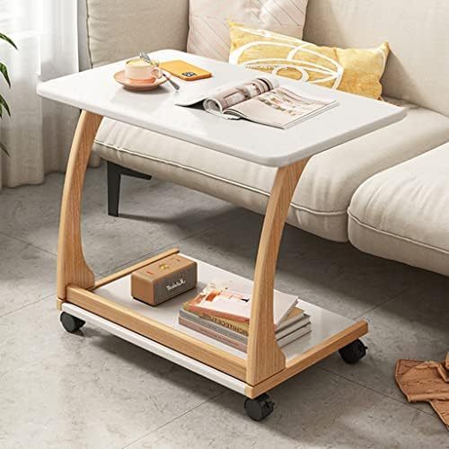 Vintage Engineered Wood Flip-Top Movable Side Table