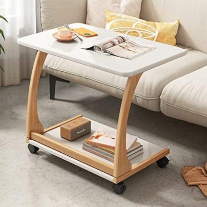 Vintage Engineered Wood Flip-Top Movable Side Table