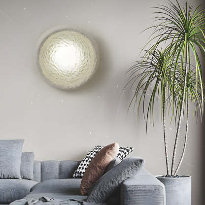 Japanese White Round Wall Sconce