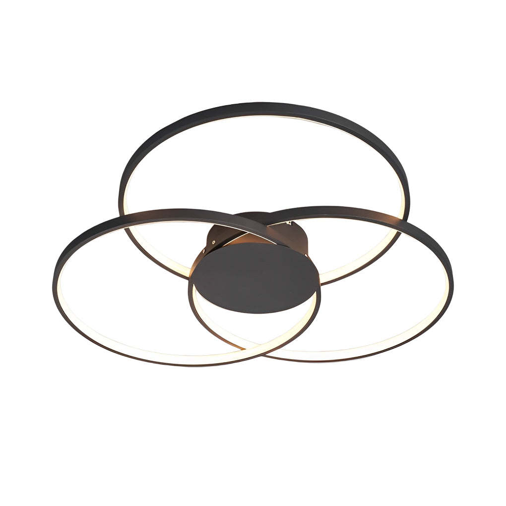 Three-Ring Dimmable Plated Metal Nordic Ceiling Light