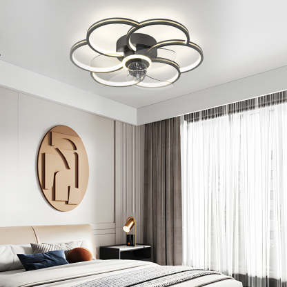 Flower 3-Step Dimming LED Silent Modern Fan