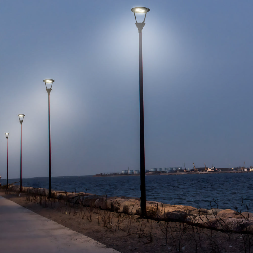 21-inch Black Post Top LED Light Fixture-Lighom