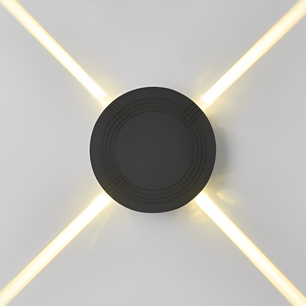 Round Square LED 12W Cross Star Lights Waterproof Modern Wall Lamp-Lighom