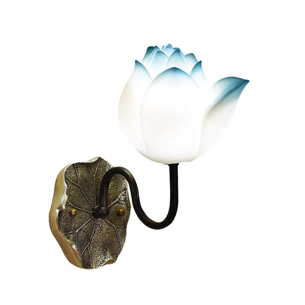 Lotus Flowers Resin Three Step Dimming Creative Modern Wall Lights Fixture-Lighom