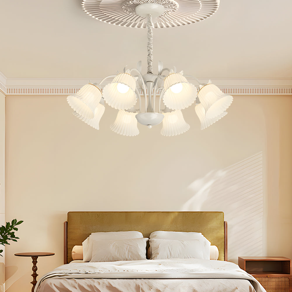 White metal pastoral flower chandeliers - french