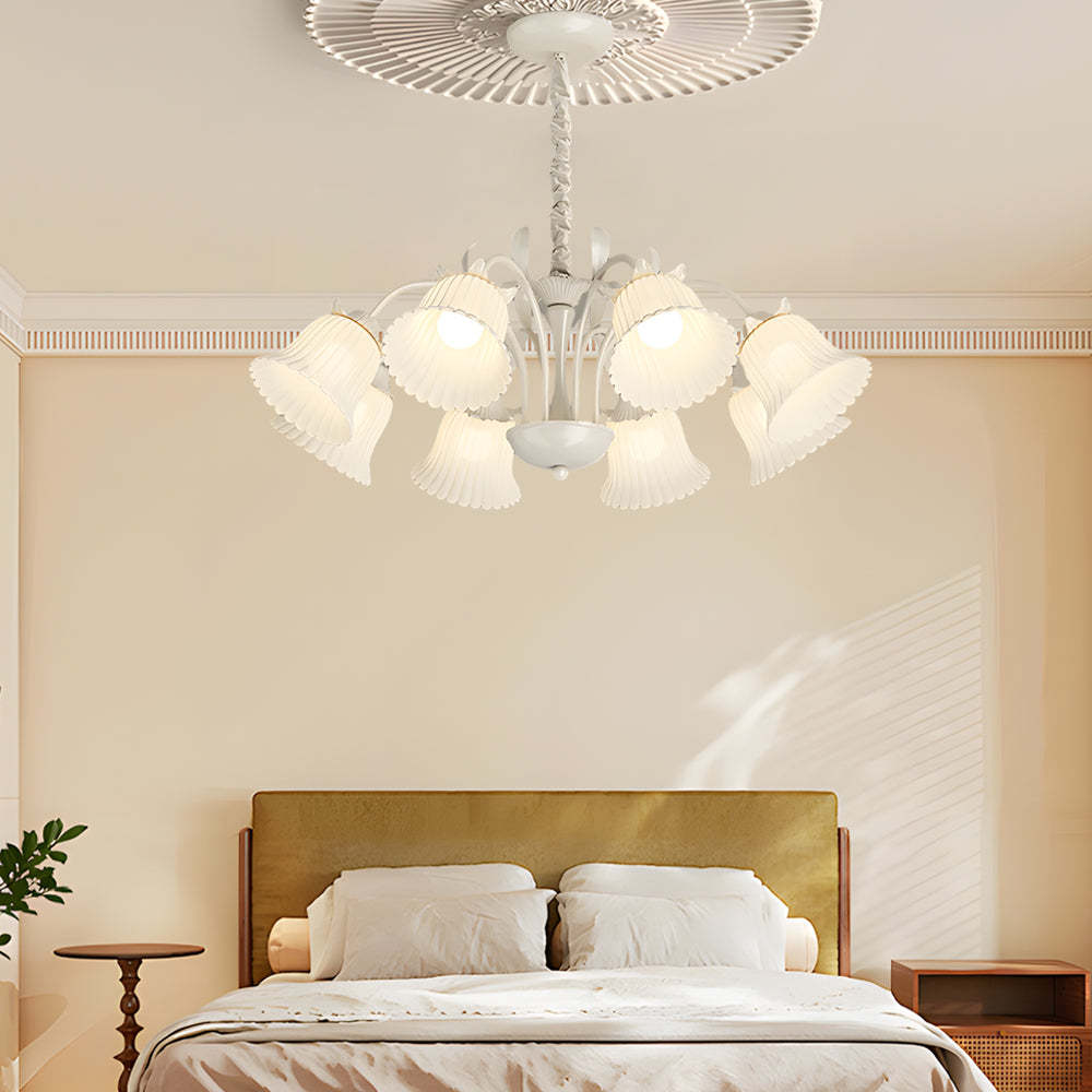 Pastoral White Flower Dimmable French Chandelier
