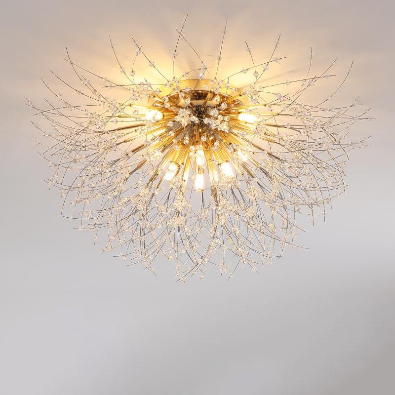 Modern Dandelion Crystal Semi-Flush Ceiling Light
